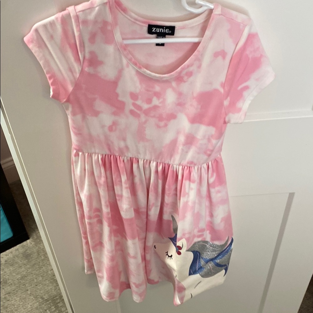Zunie Pink Tie-Dye Unicorn Dress 5T from Nordstrom